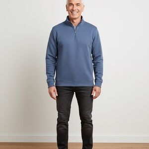 Blue Quarter-Zip Pullover